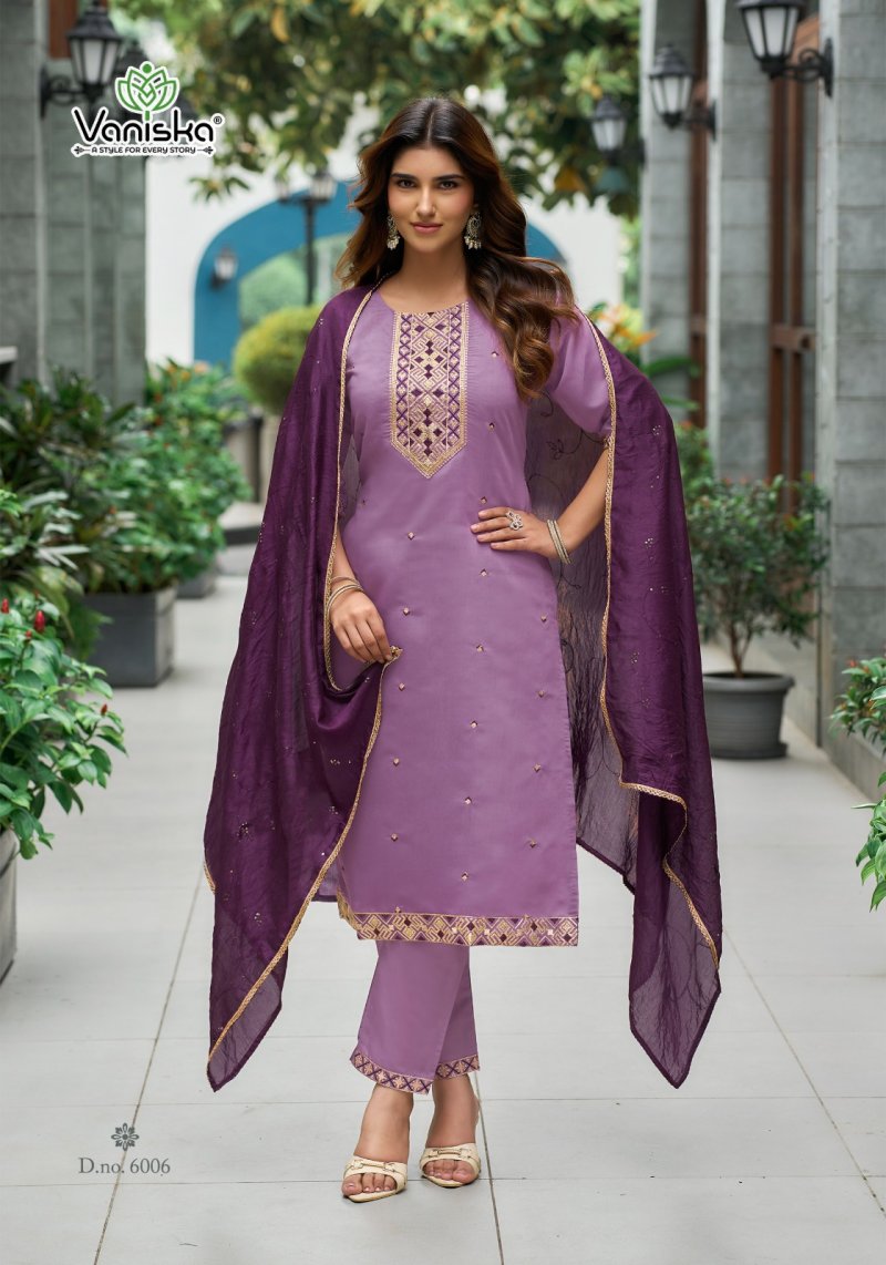 Fiza Vol 6 By Vaniska Roman Silk Kurti With Bottom Dupatta 